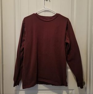 Mens Burgandy Long Sleeve Tee